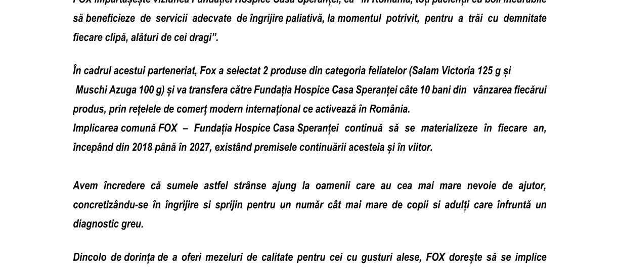 FOX – ÎNTOTDEAUNA ALĂTURI DE OAMENI