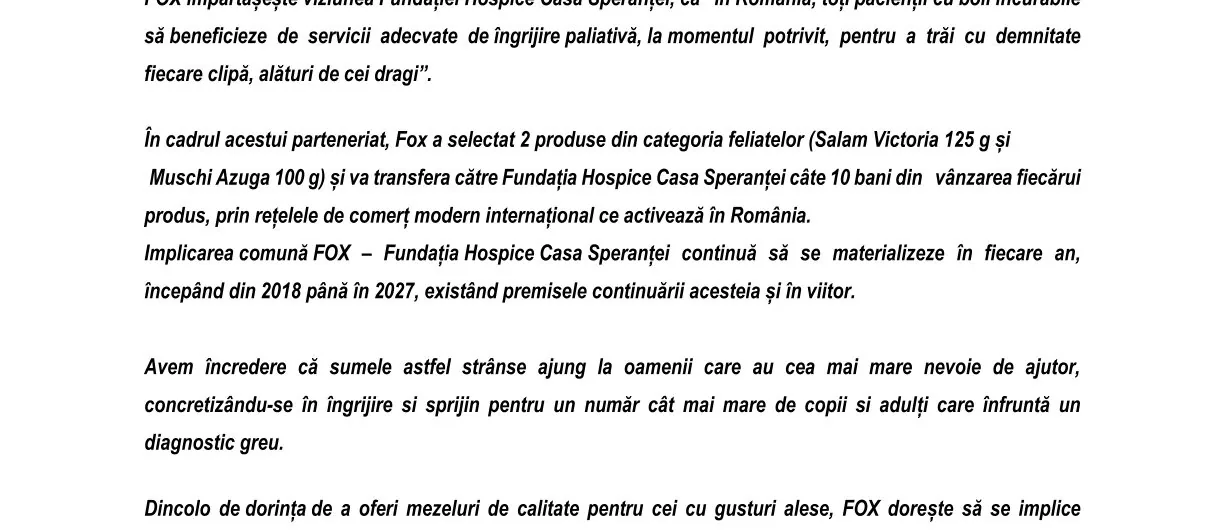 FOX – ÎNTOTDEAUNA ALĂTURI DE OAMENI